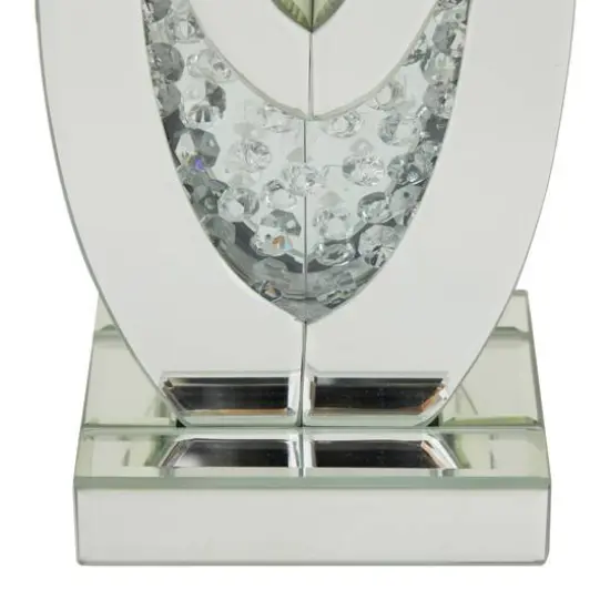 Set of 2 Clear MDF Glam Candle Holder, 17" x 6" x 4" {6}