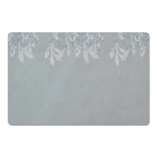 Floral Banner Floor Mat Gray {1}