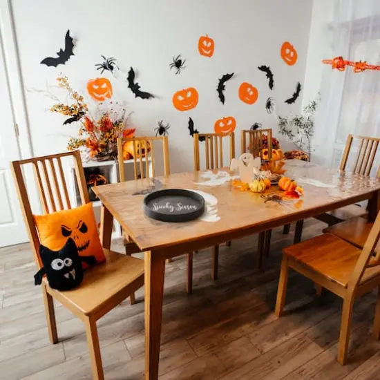 Elegant Designs&trade; 13.8" Round Spooky Season Serving Tray with Handles {5}