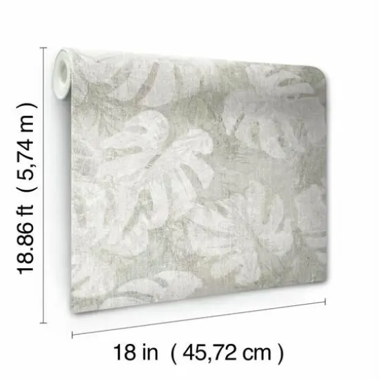 RoomMates Jungle Leaf Canopy Peel & Stick Wallpaper White/Taupe {9}