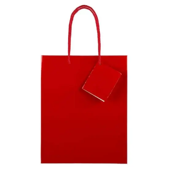 JAM Paper Medium Glossy Gift Bags, 6ct. Red {4}