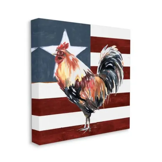 Stupell Industries Americana Rooster Single Star United States Flag Canvas Wall Art {4}
