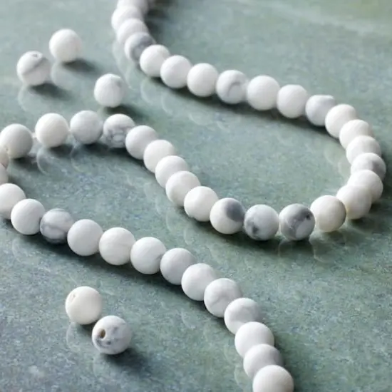White & Gray Matte Howlite Round Beads, 4mm by Bead Landing&trade; {3}