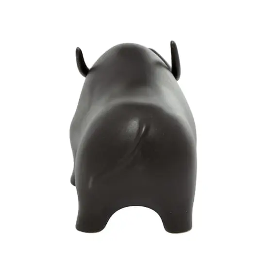 12" Black Contemporary Bull Sculpture {6}