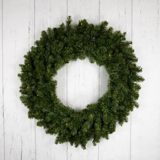 30" LED Canadian Pine Artificial Christmas Wreath {8}