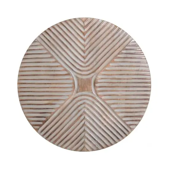 Habitat Robia 20" Distressed Gray Carved Wood Wall Art {1}