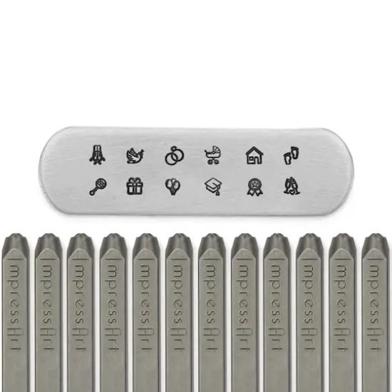 ImpressArt&reg; 4mm Celebration Metal Stamps Pack {3}