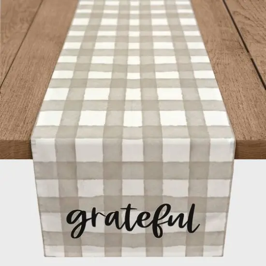 72" Green Plaid Grateful Poly Twill Table Runner {3}