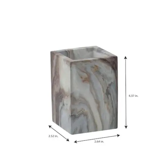 Elle D&eacute;cor Square Gray Agate Tumbler {5}
