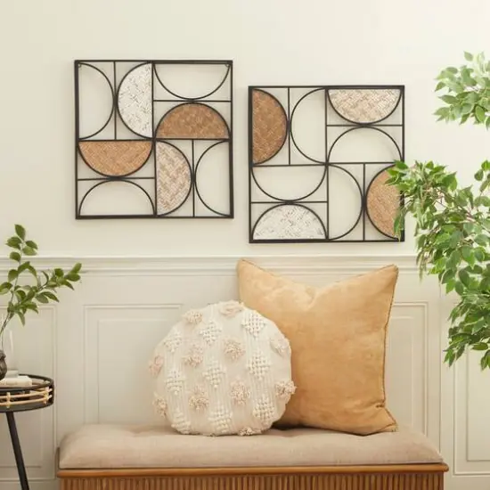 Brown Metal Contemporary Wall D&eacute;cor Set {8}