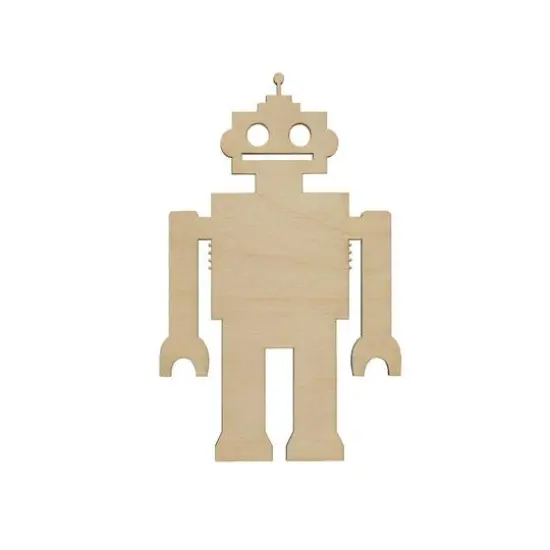 Essentials by Leisure Arts 24 Pack 3" x 5" Robot Flat Wood Shape {3}