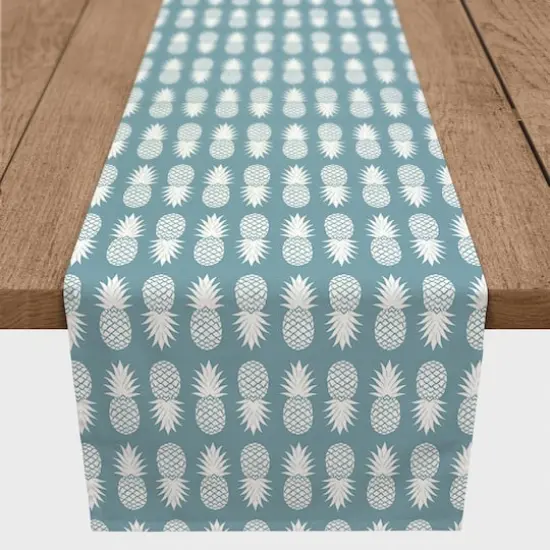 Pineapples Table Runner Light Blue {4}