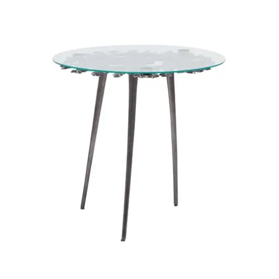 Black Aluminum Modern Accent Table, 22" x 22" x 22" {9}