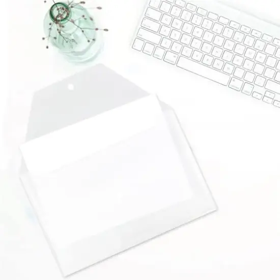 JAM Paper 9.75" x 14.5" Plastic Snap Closure Envelopes, 12ct. Clear {6}