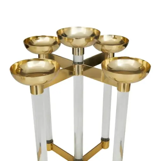 14" Gold Contemporary Candleholder {4}