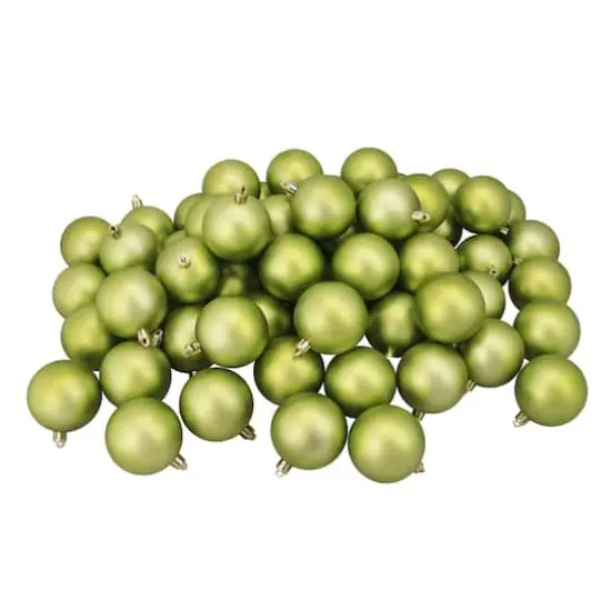 60ct Matte Green Kiwi ShatterproofBall Ornaments {3}