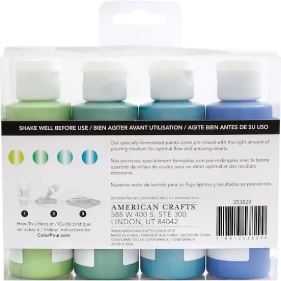 Color Pour Pre-Mixed Sea Glass Pearlescent Paint Kit {3}