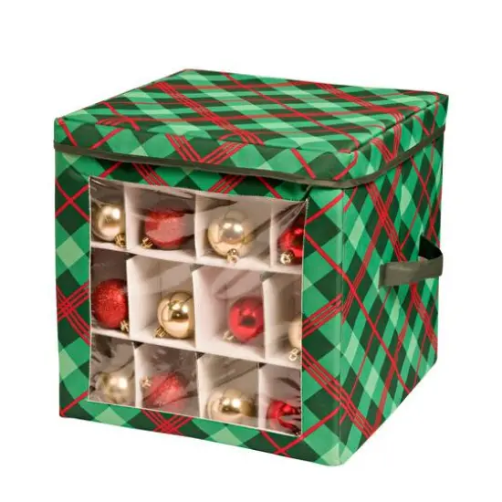 Honey Can Do Plaid 48ct. Ornament Storage Cube {3}