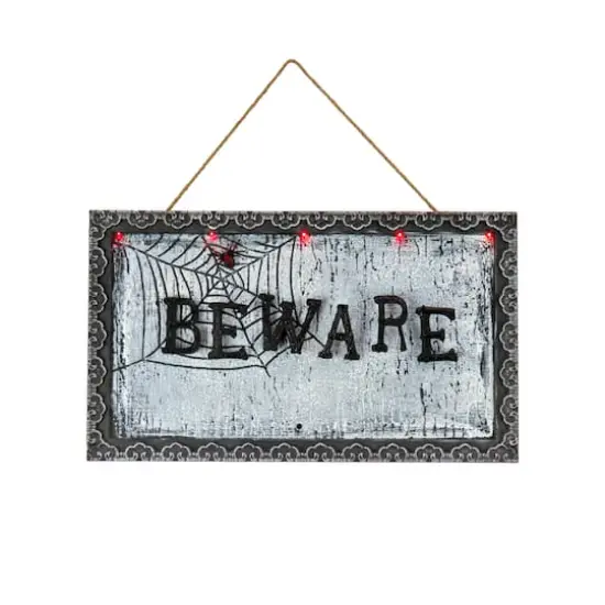 18" Halloween Sound Activated Animated Door Sign {1}