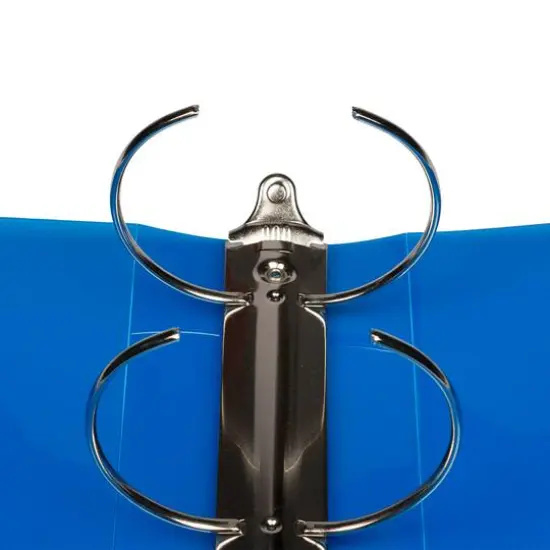 JAM Paper 3" Glass Twill Plastic 3-Ring Binder Blue {5}