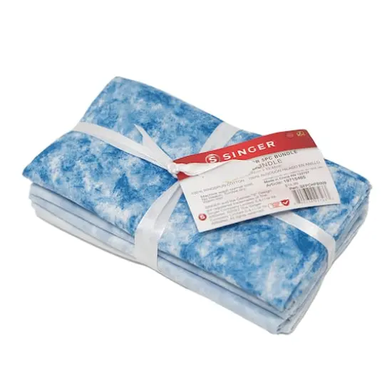 SINGER Christmas Blue Tonal Blender Cotton Fabric Fat Quarter Bundle {1}