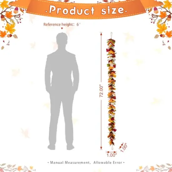 Glitzhome&reg; 6ft. Fall Multicolor Felt Garland {7}