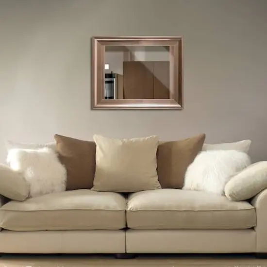 Head West Traditional Brushed Nickel Framed Wall Vanity Mirror - 24" x 30" {3}