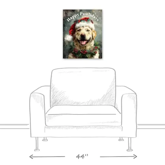 Happy Pawlidays Lab 16" x 20" Canvas Wall Art {6}