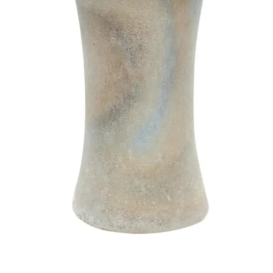 Cream, Tan & Blue Distressed Glass Vase {6}