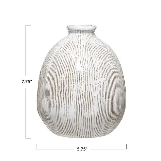 Hello Honey&reg; 8" White Terra Cotta Vase {5}