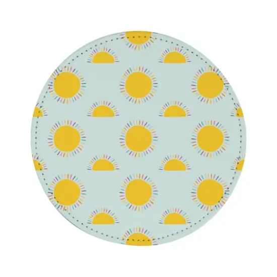 Craft Express White PU Leather Round Coasters, 4ct. {4}