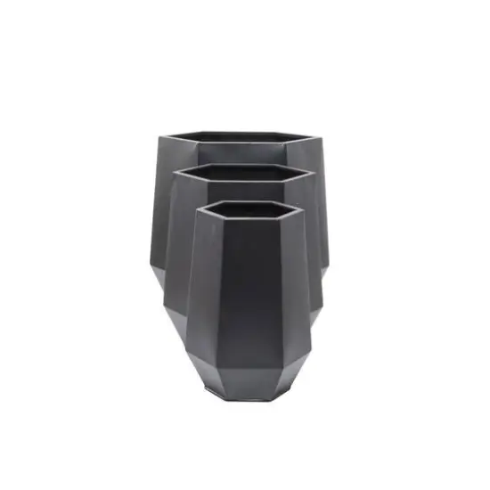 Black Modern Planter, Set of 3" 20", 16", 11" {4}