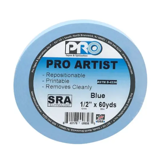 Pro Tape Blue Pro Artist Tape, 1/2" x 60yd. {1}