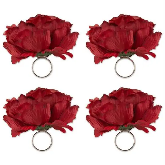 DII&reg; Peony Napkin Rings, 4ct. Pink {2}