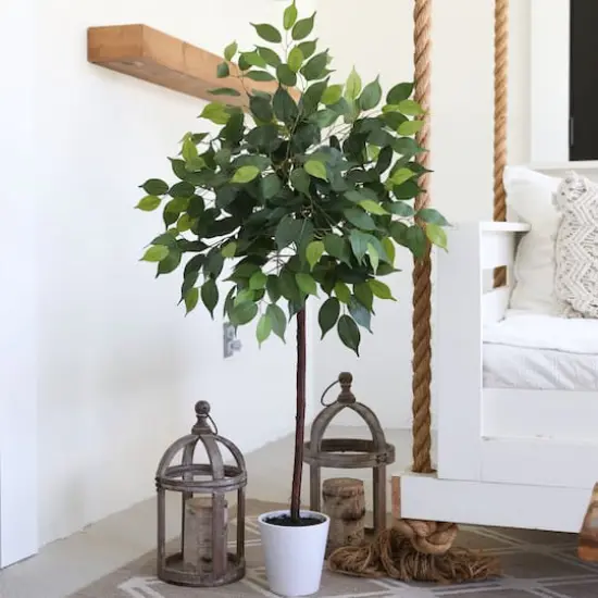 4ft. Artificial Ficus Tree with Decorative Planter {4}