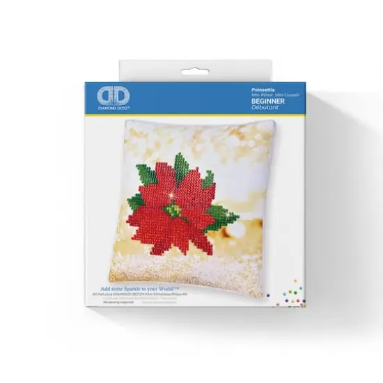 Diamond Dotz&reg; Beginner Poinsettia Decorative Mini Pillow Kit {3}