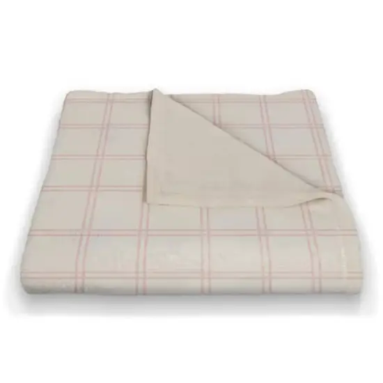 Pink Grid Pattern Fleece Blanket {3}