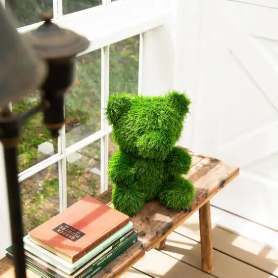 14in. UV Resistant Artificial Grass Garden Plush Topiary Bear (Indoor/Outdoor) {10}
