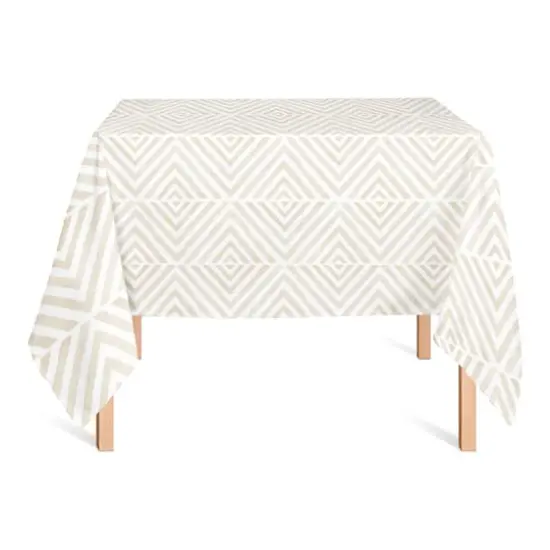 5ft. Cream Diamond Pattern Tablecloth {3}