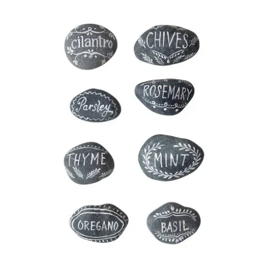 Hello Honey&reg; 3" Hand-Painted Natural Stone Herb Garden Markers, 8ct. {1}