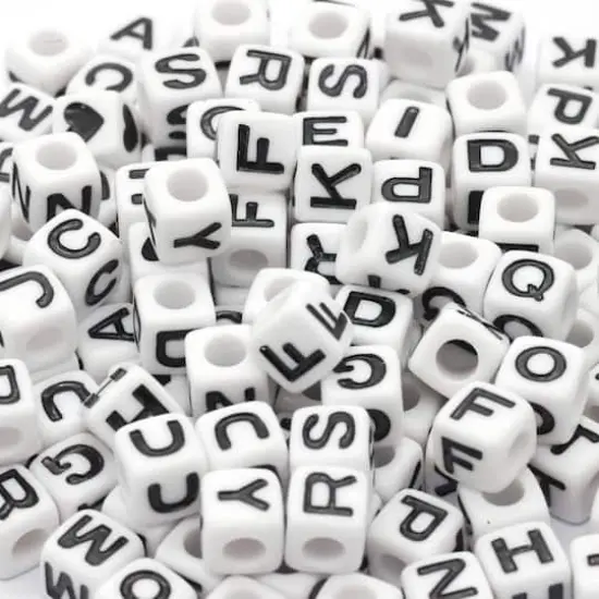 Black & White Alphabet Beads by Creatology&trade;, 6.5mm {1}
