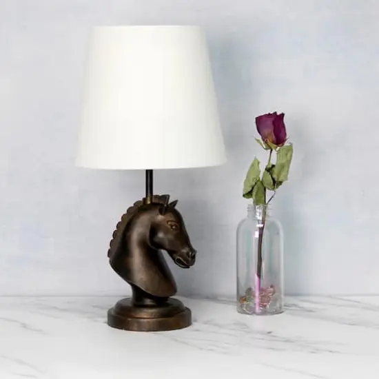 Simple Designs Chess Horse Table Lamp Dark Bronze {5}