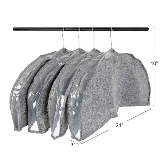 Household Essentials Hanging Garment Shoulder Covers, 4ct. Graphite {4}