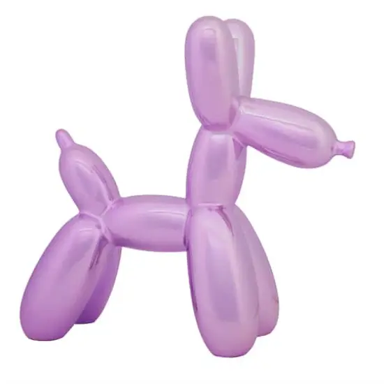 11" Electroplated Purple Balloon Dog Figurine {6}