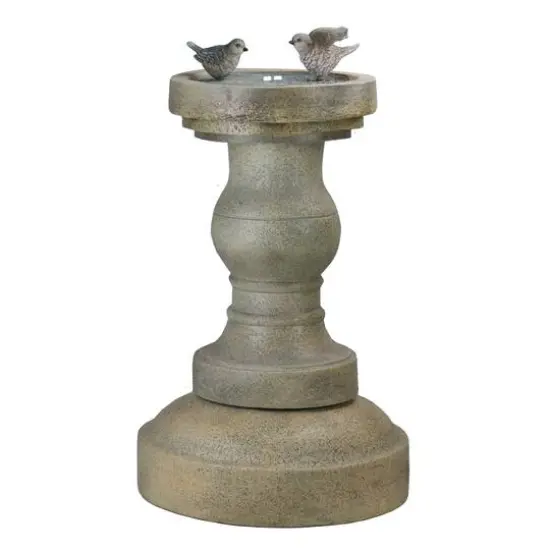 24.75" Tan Birds of a Feather LED Outdoor Garden Water Fountain {1}