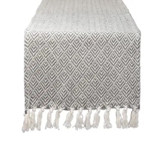 DII&reg; 72" Gray Diamond Woven Table Runner {1}