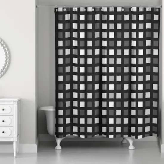 Squares Shower Curtain Black {1}