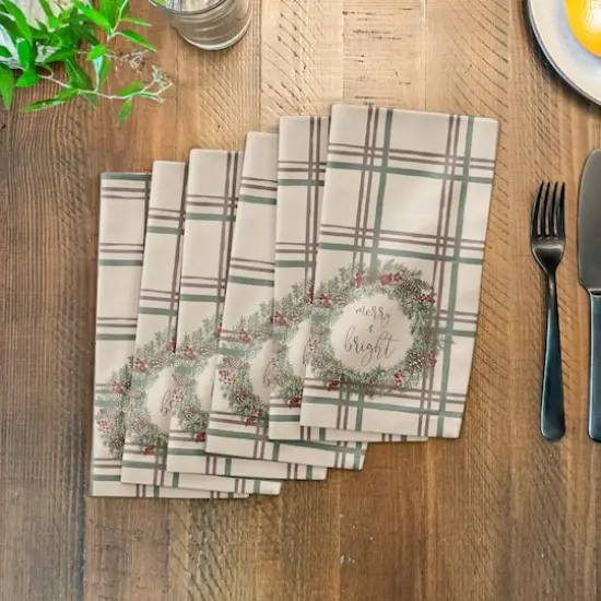 Merry & Bright Plaid Cotton Twill Napkin {4}