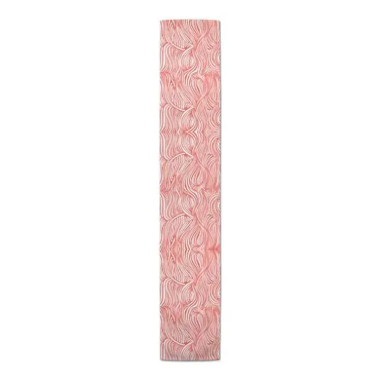 Wave Print Outdoor Table Runner Pink {1}