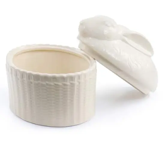 Martha Stewart 9" Cream Ceramic Bunny Oval Baker {6}